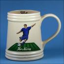 Bierkrug Fußballer blau